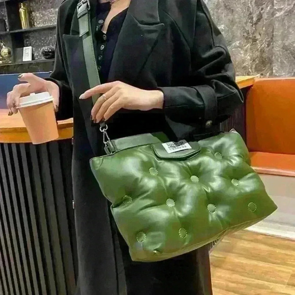 Oversized quilt bag olive green - Picture 2 of 2